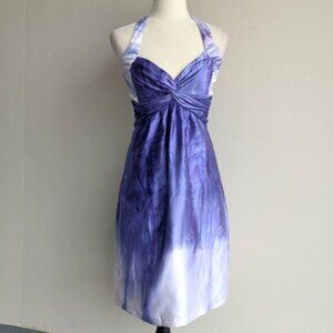 Vintage 90s Satin Purple Halter Dress